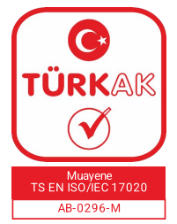 TÜRKAK akreditasyon markası — Muayene, TS EN ISO/IEC 17020, AB-0296-M